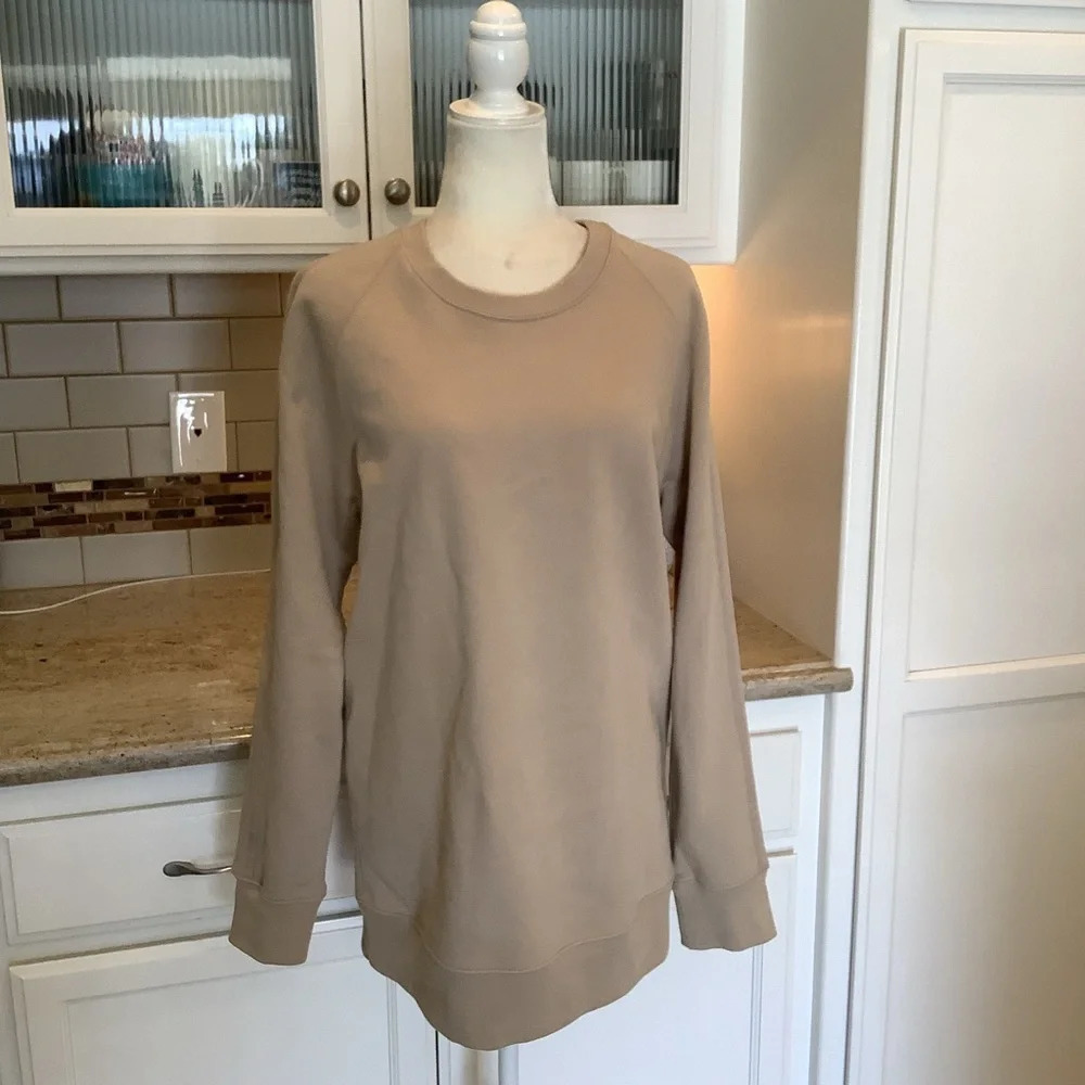 Helmut Lang Long Tan Sweatshirt Crewneck Size Medium